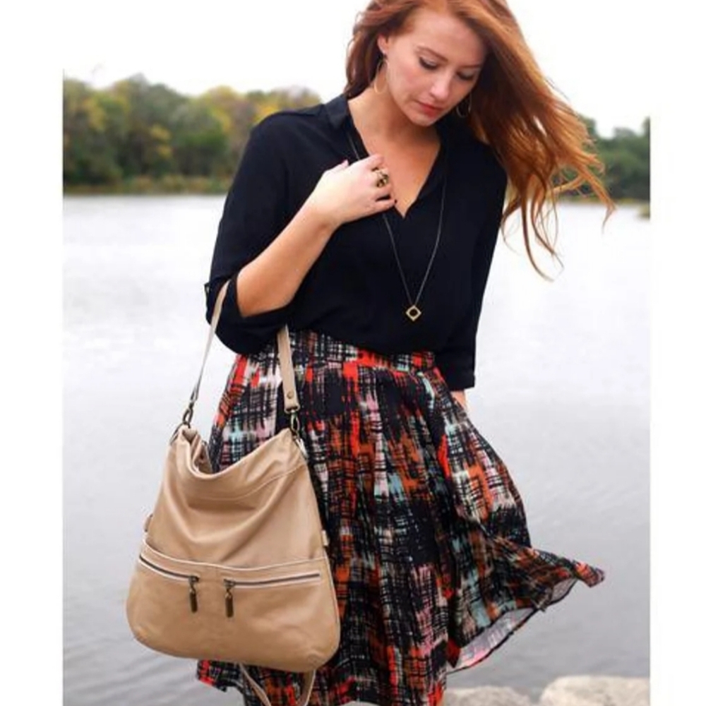 Anthropologie Fynn & Rose Abstract Print Pleated Skirt